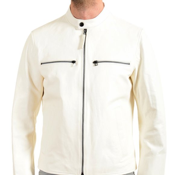 Hugo Boss Men's "Nadilo" 100% Leather Biker Jacket - Picture 1 of 7